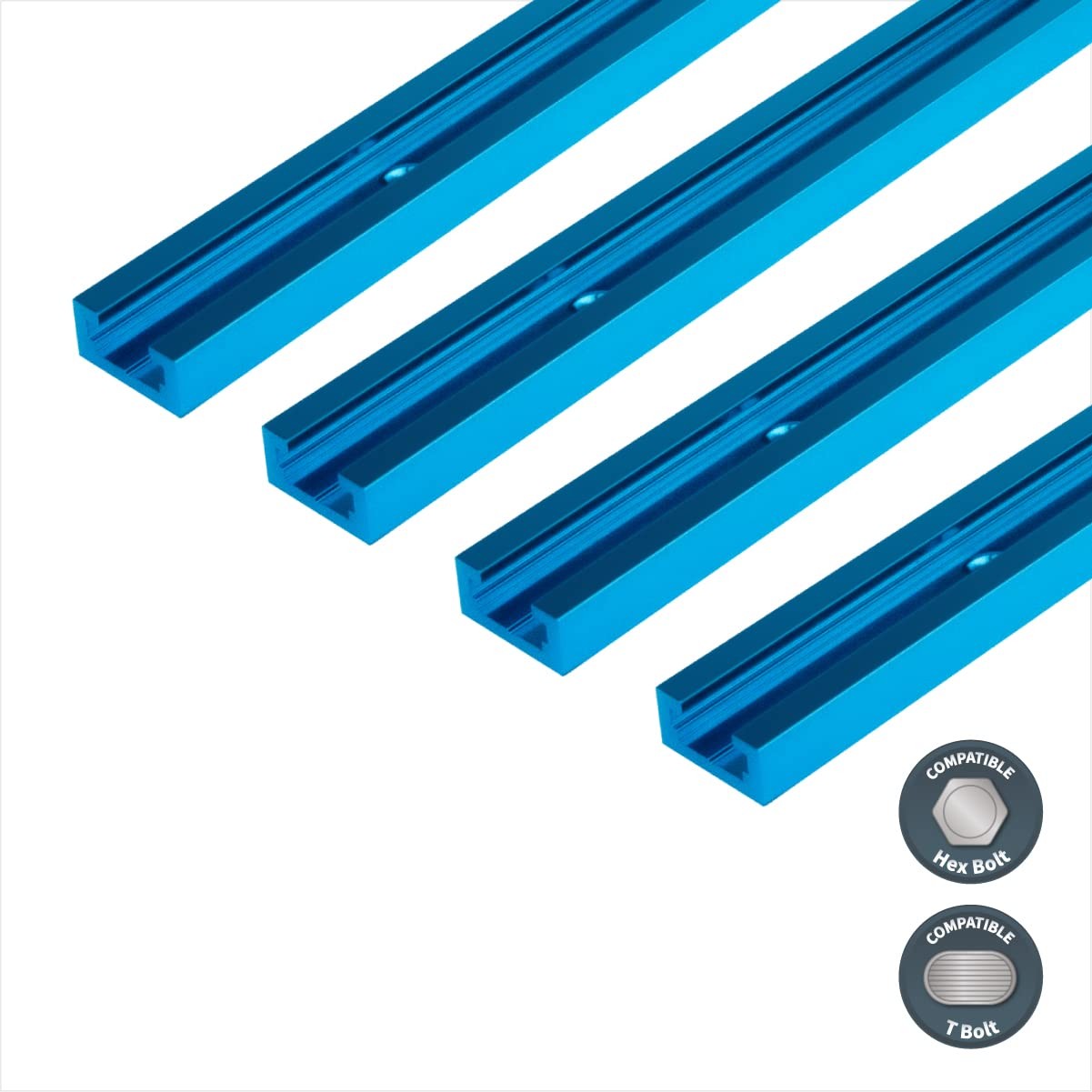 71372 36 Inch Double-Cut Profile Universal T-Track with Predrilled Mounting H…
