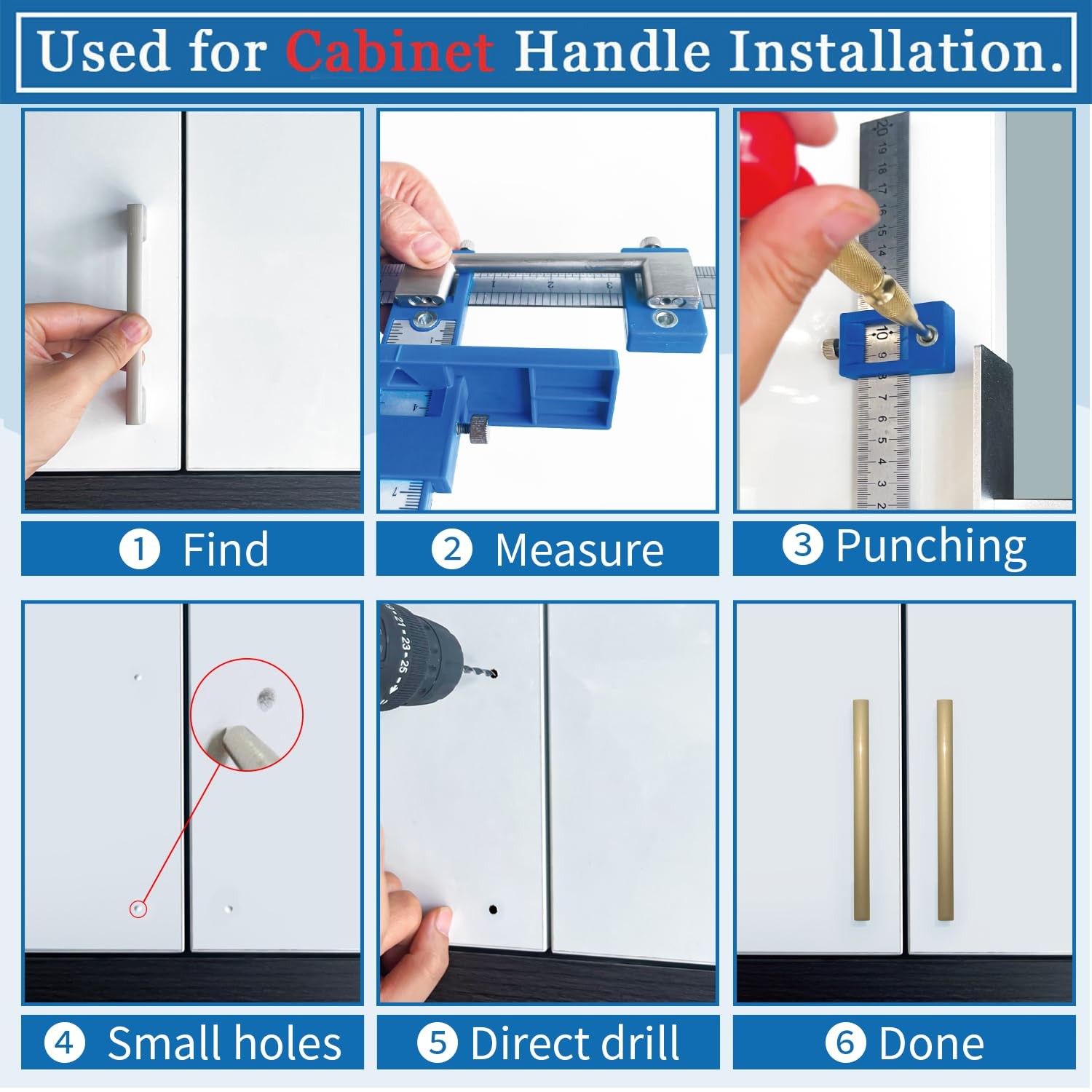 Cabinet Hardware Jig, Cabinet Handle Jig + Automatic Hole Punch + Point Drill…