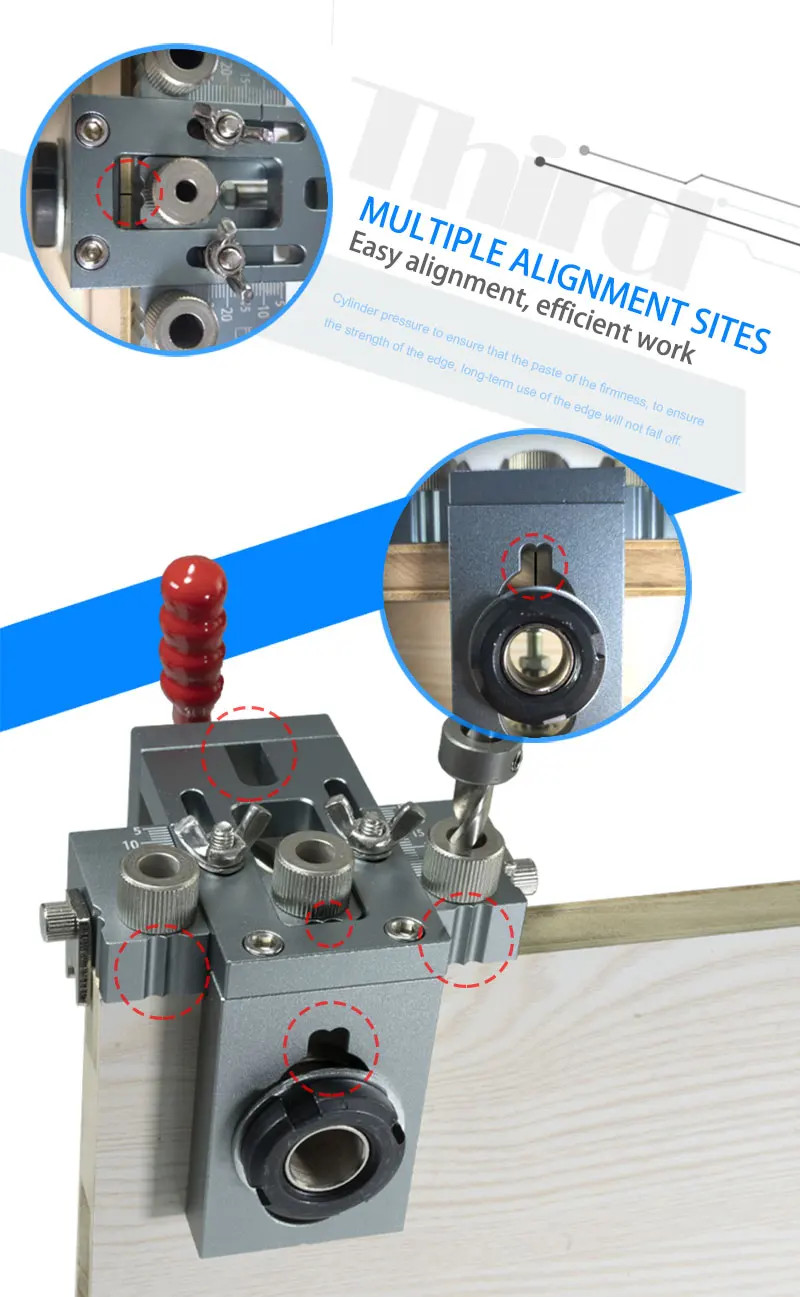 Quick Clamp Dowelling Jig 3in1 Adjustable Drill Guide Locator Woodworking Tool