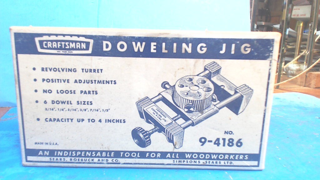 Vintage- Craftsman -No.-9-4186- Doweling Jig- Original Box -Dowel Tool Turret