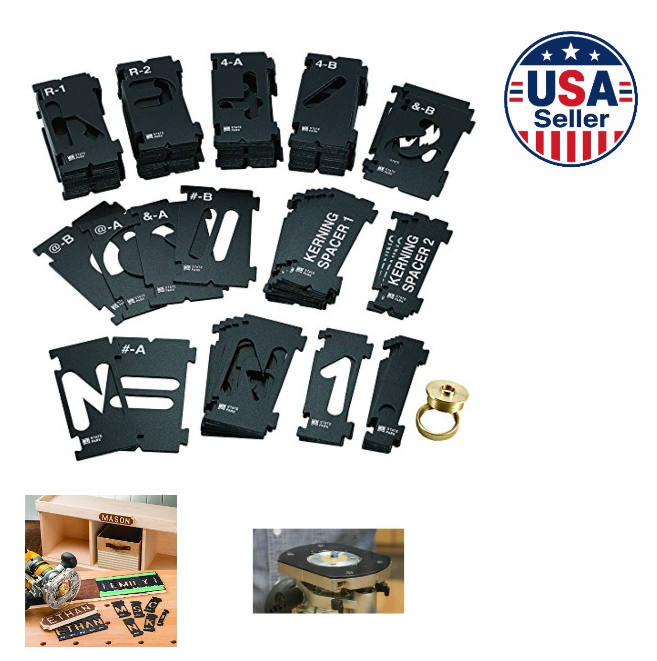 Router Letter Template Set 99 Piece 1-1/2 Inch Interlocking Sign Making Kit