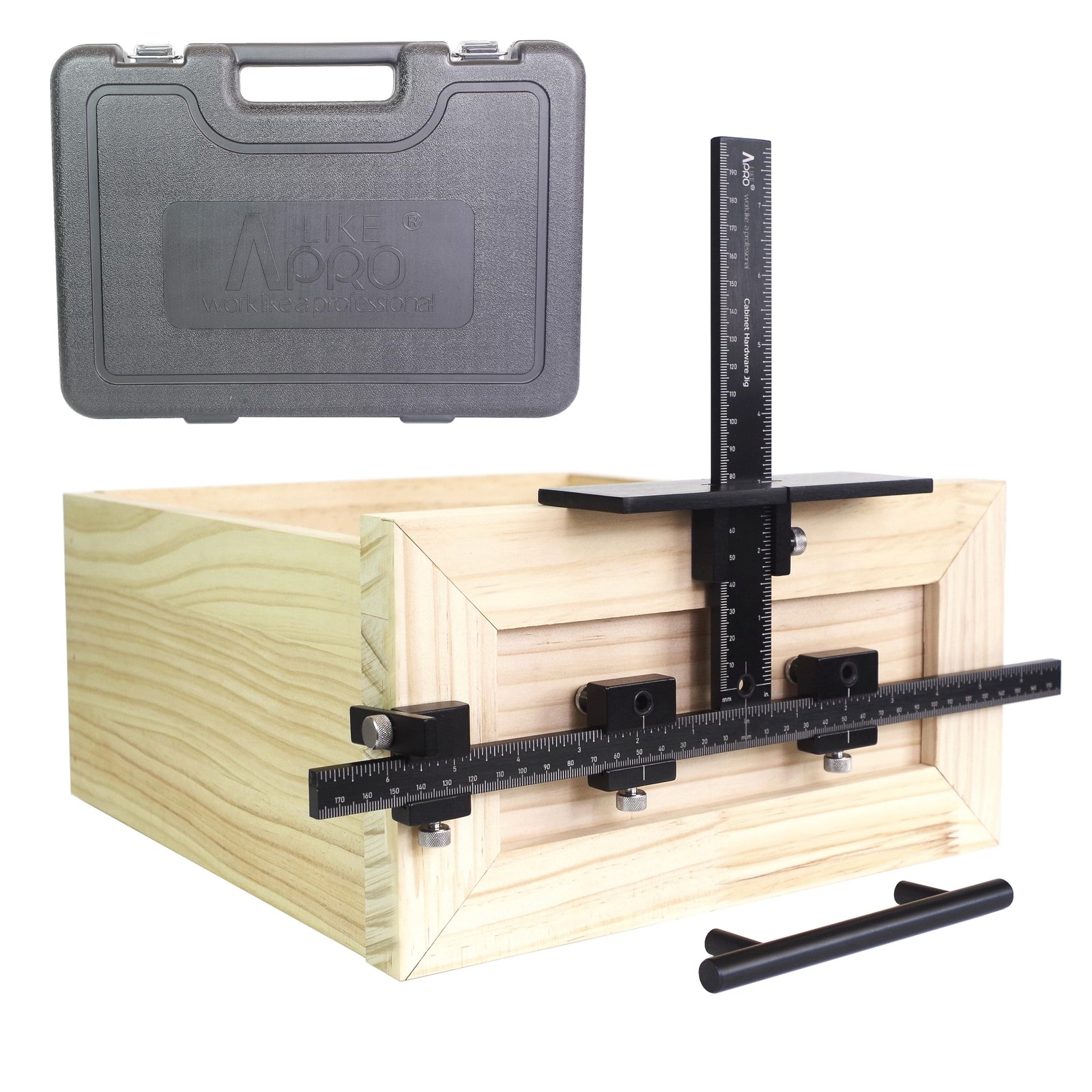Basic Black Aluminum Alloy Cabinet Hardware Jig for Effortless Handles, Pulls,