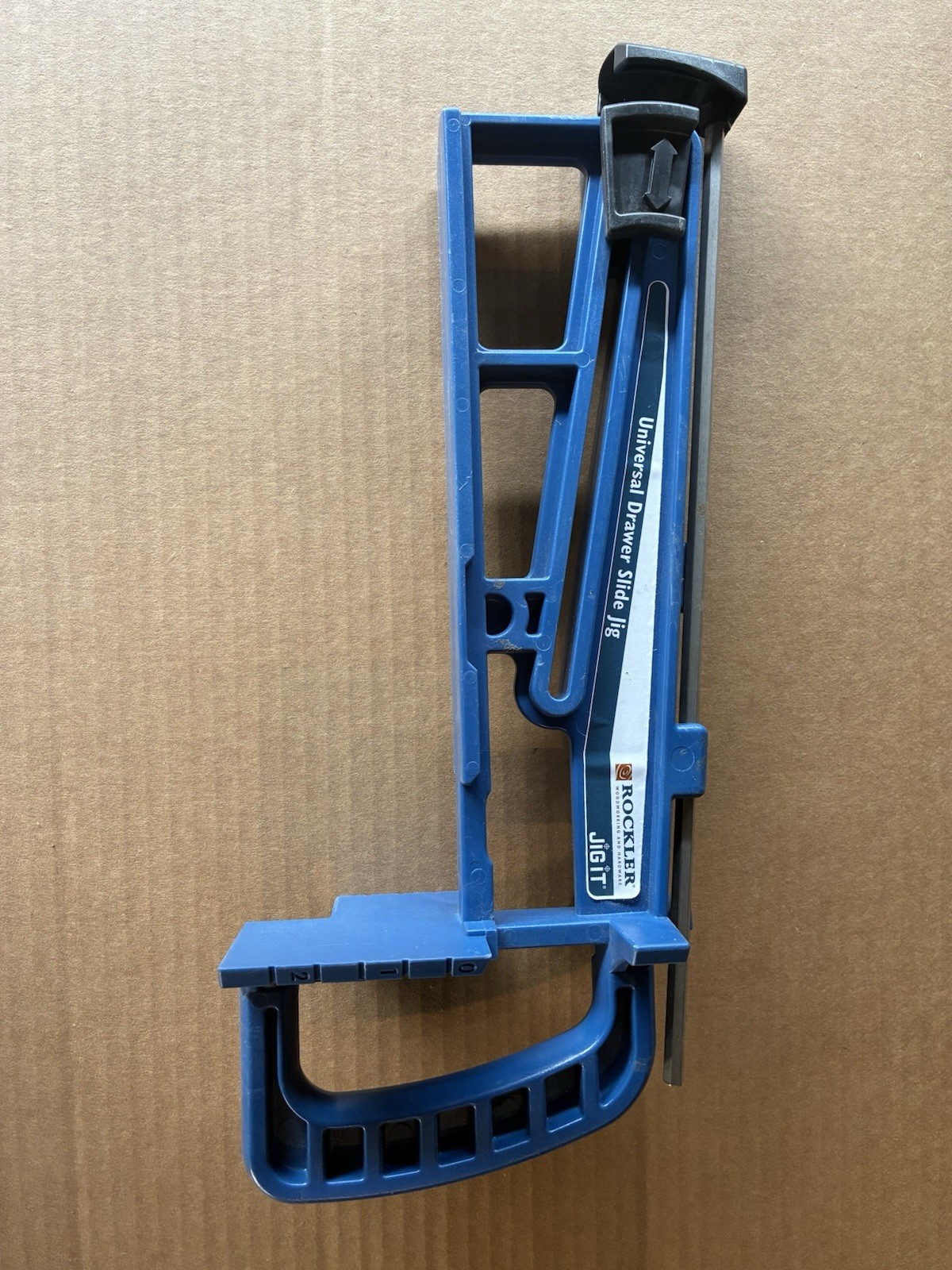 Rockler Universal Drawer Slide Jig for Drawer Slides, Plastic, Blue/Black