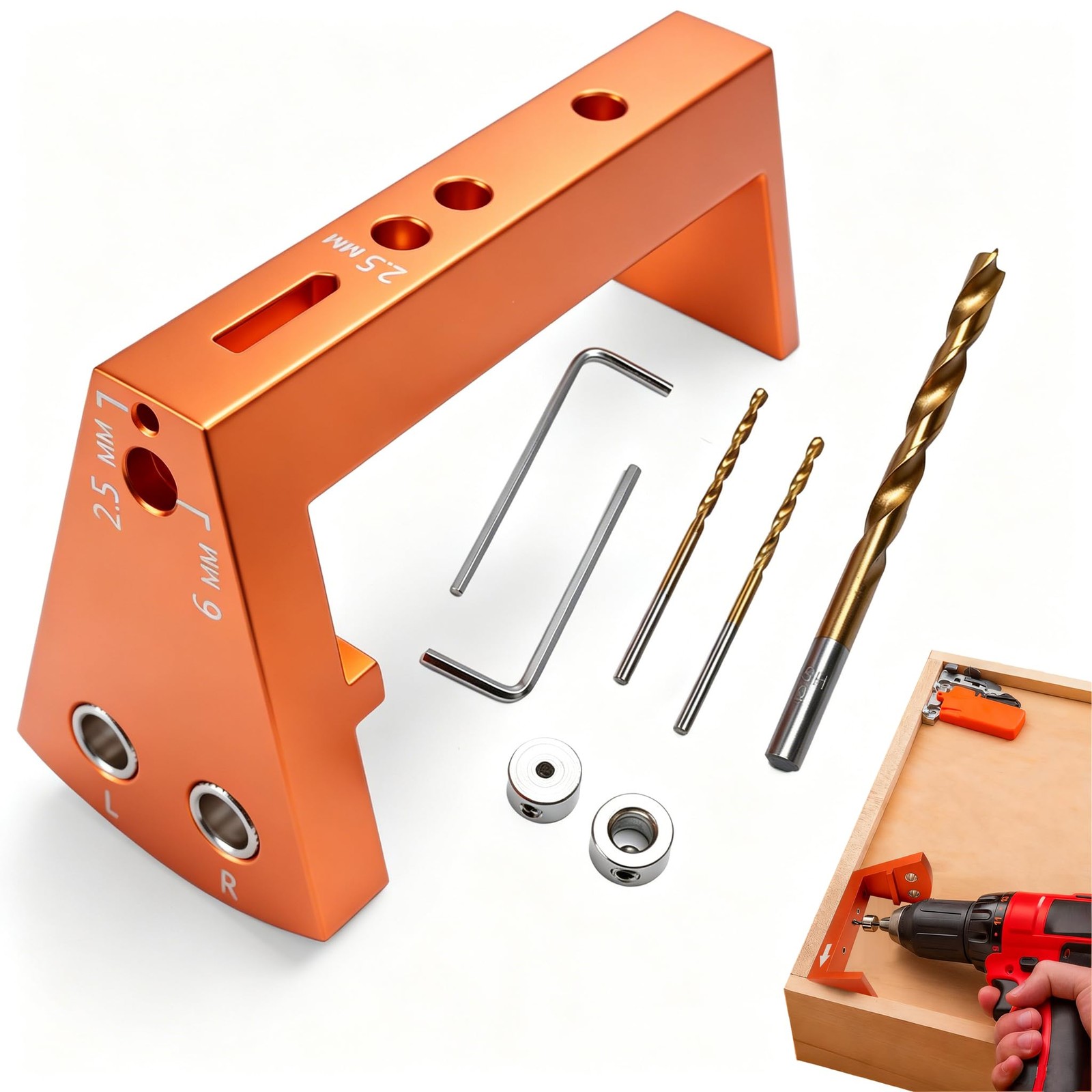 Undermount Drawer Slide Drilling Guide Kit Compatible with Blum Tandem, Drawe…