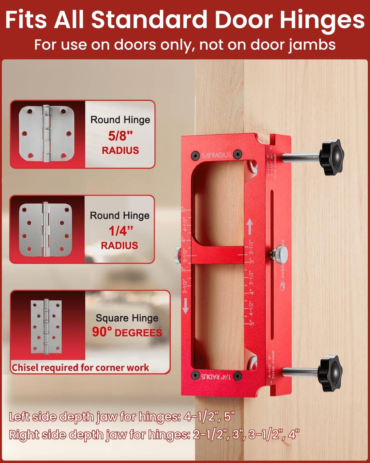 Door Hinge Jig, Aluminum Alloy Doors Hinges Router Jigs, Adjustable Door Jamb…