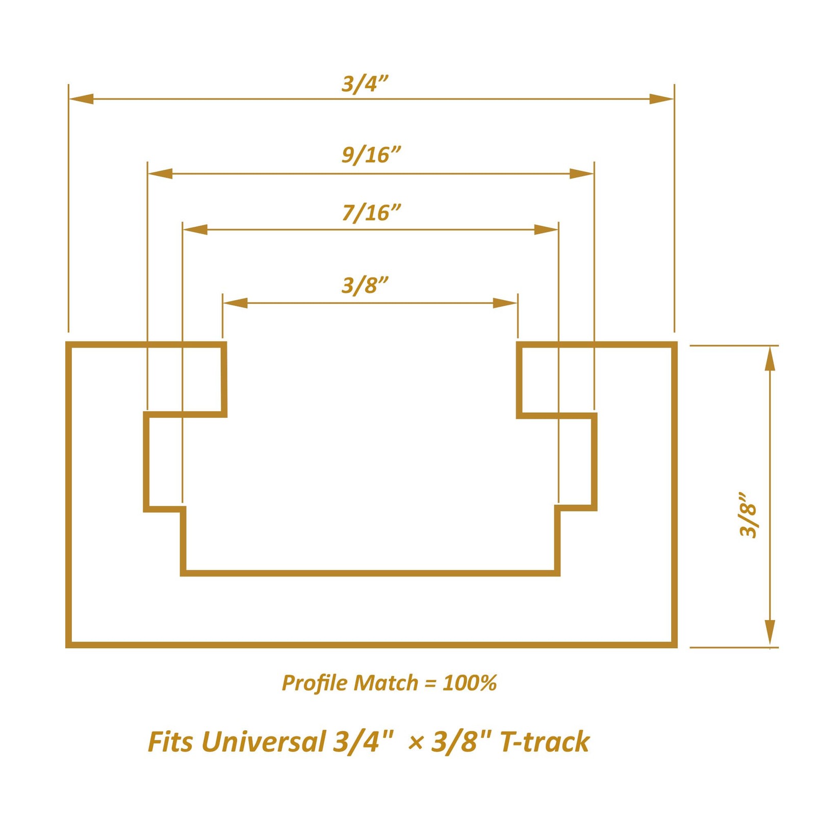 1 PCS TTK019 TTrack Intersection Kit 3/4×3/8 Inch Universal DoubleCut