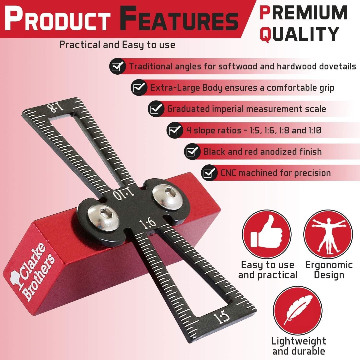 “Dovetail Marker Jig, Aluminum Woodworking Dovetail Scribing Gauge, Dov…