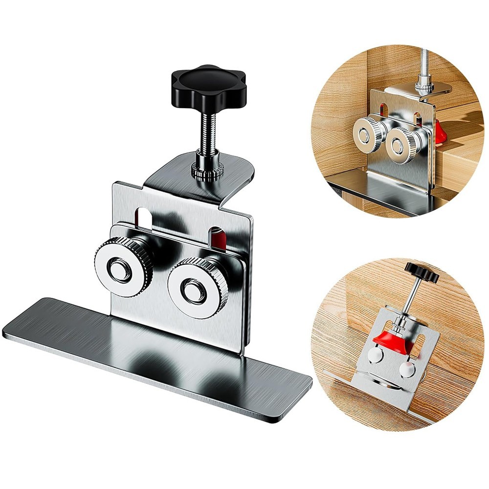 1pc Stainless Steel Cabinet Door Installation Tool Portable Mounting Jig – NEW**