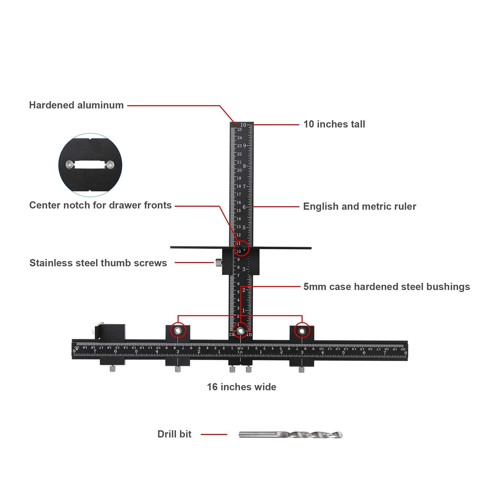 Adjustable Cabinet Hardware Jig for Precise Installation of Knobs and Pulls