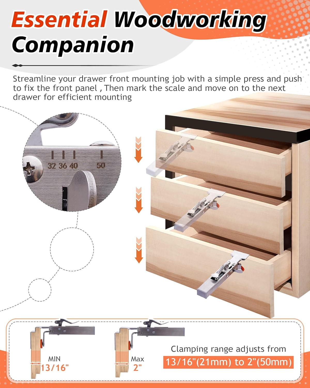 Drawer Front Installation Clamps Adjustable Fixing Woodworking Cabinet Face