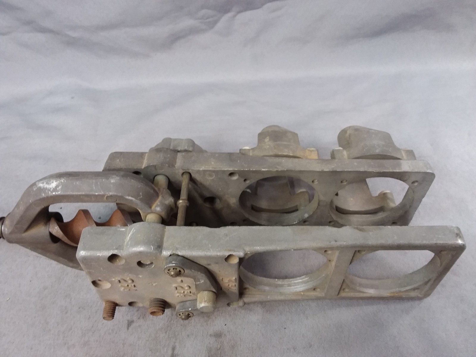 Vintage Industrial All Metal Door Knob Lock Deadbolt Installation Drilling Jig