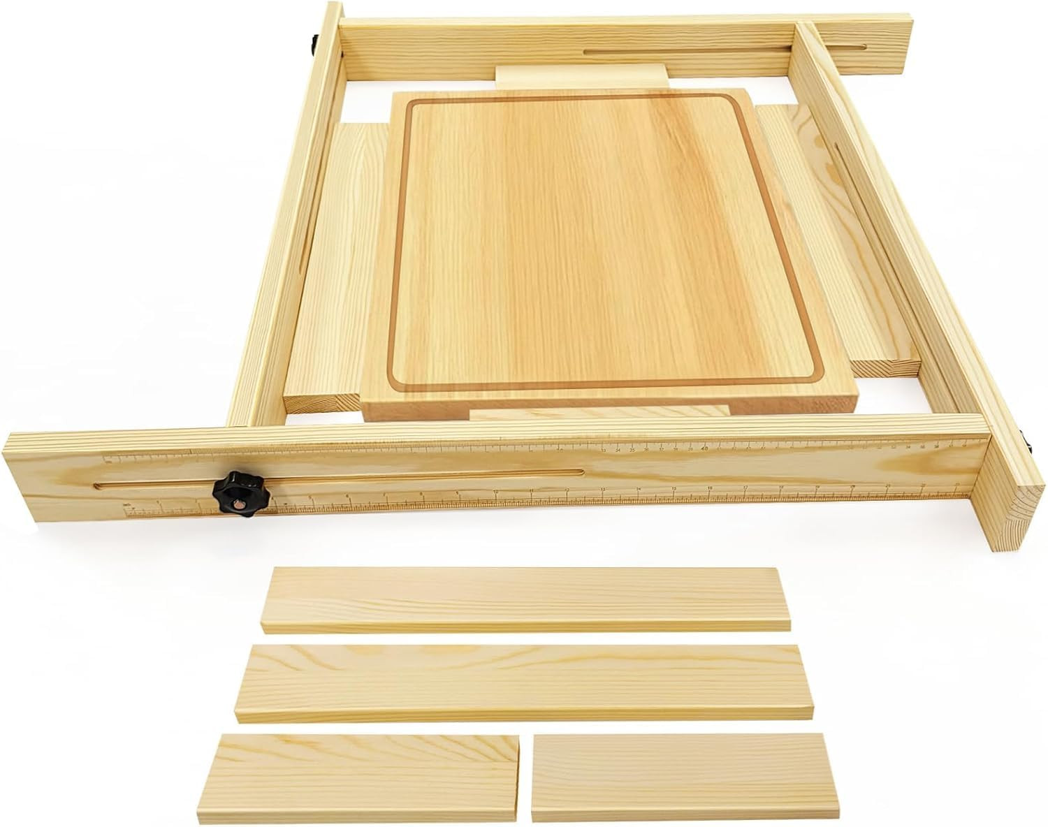 Juice Groove Router Jig, Adjustable Wooden Juice Groove Jig for Cutting Boards,
