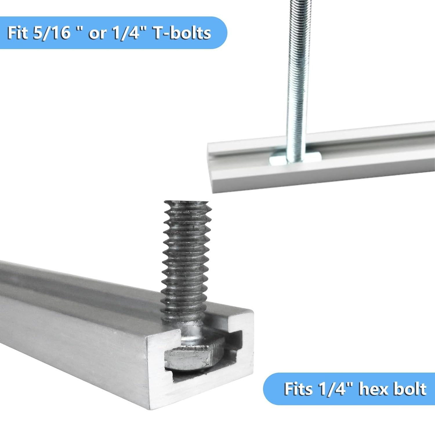 T-Track with Screws 8 Pack 12 Inch Double-Cut Aluminum Woodworking Predrilled