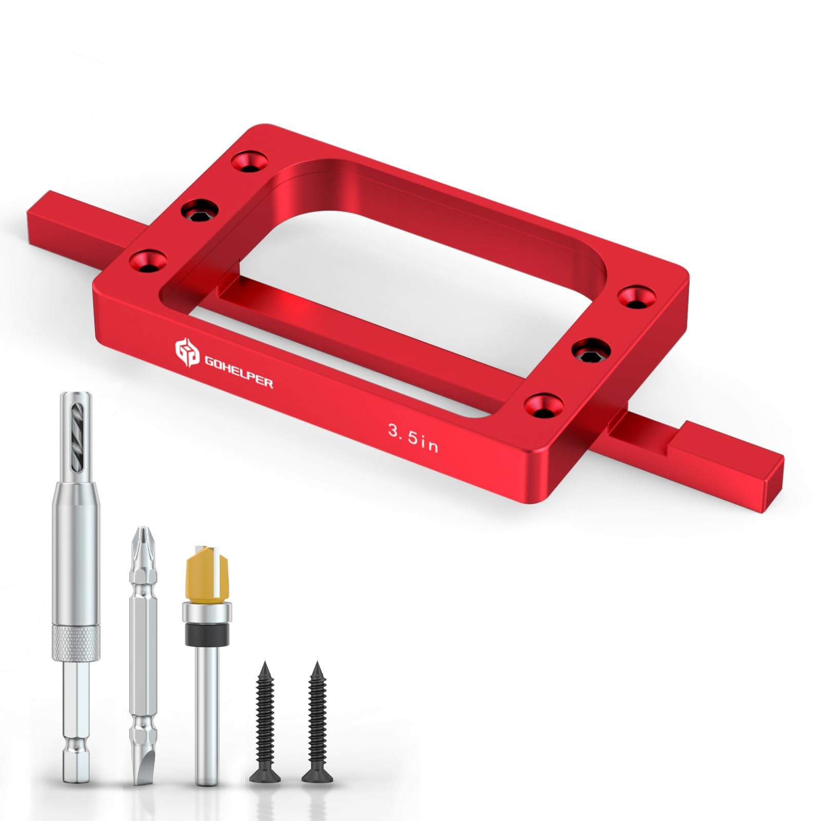 3.5 Inch Door Hinge Template Router Mortise Jig Kit Aluminum Alloy