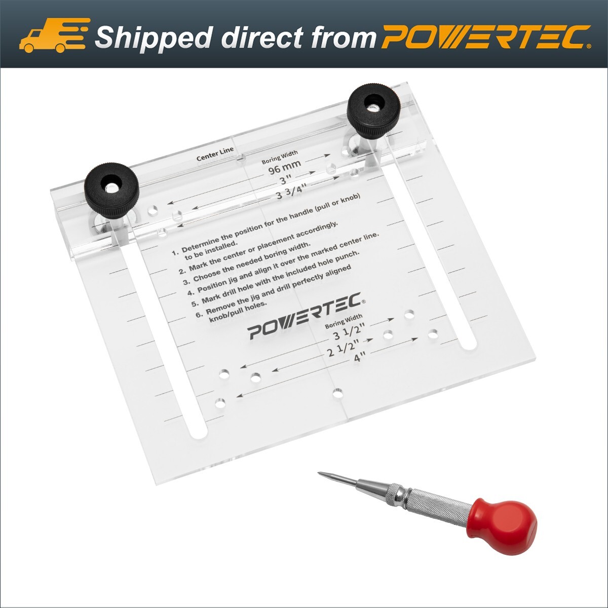 71412 Drawer Pull Jig Template and Center Punch Kit