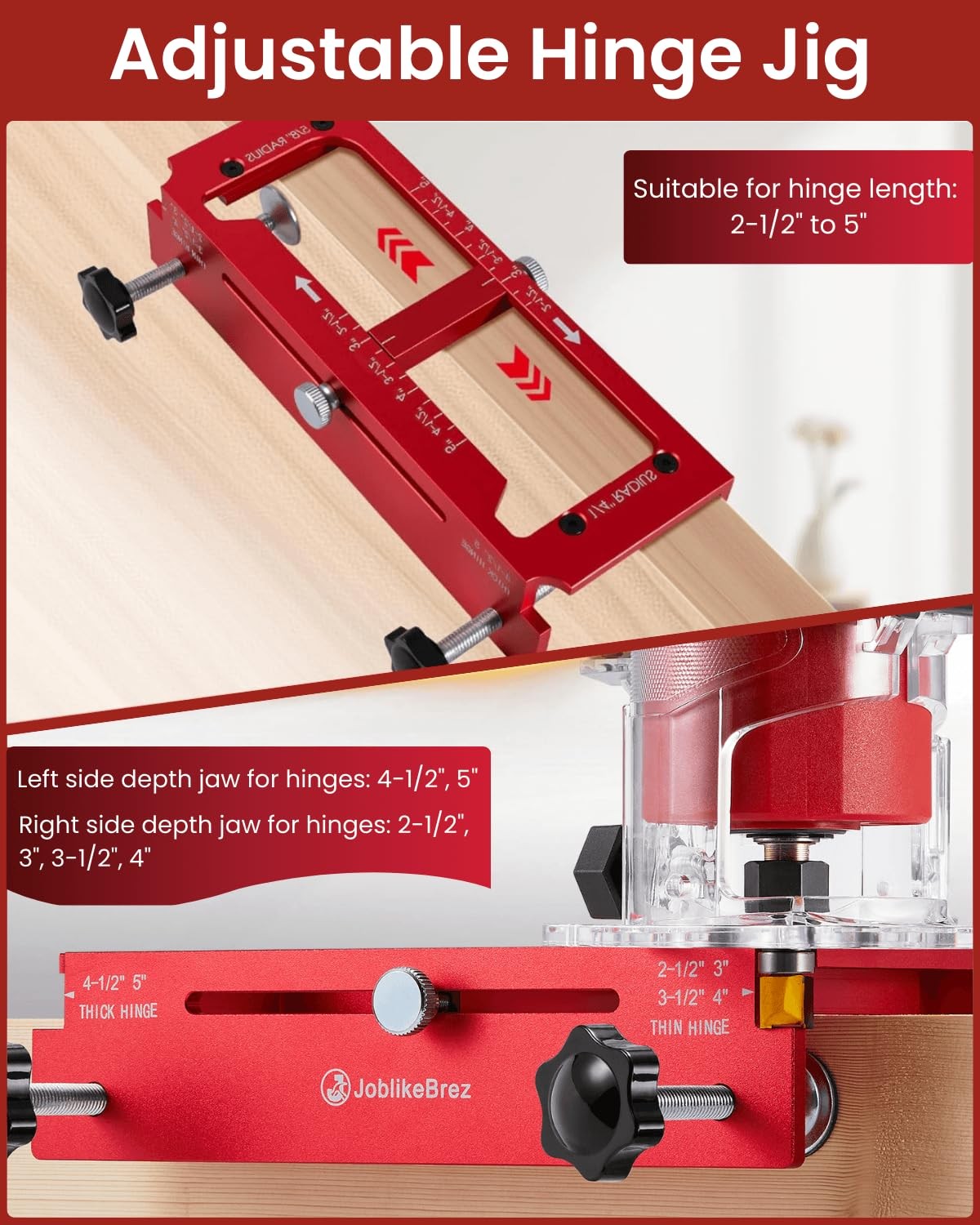 Door Hinge Jig, Aluminum Alloy Doors Hinges Router Jigs, Adjustable Door Jamb…