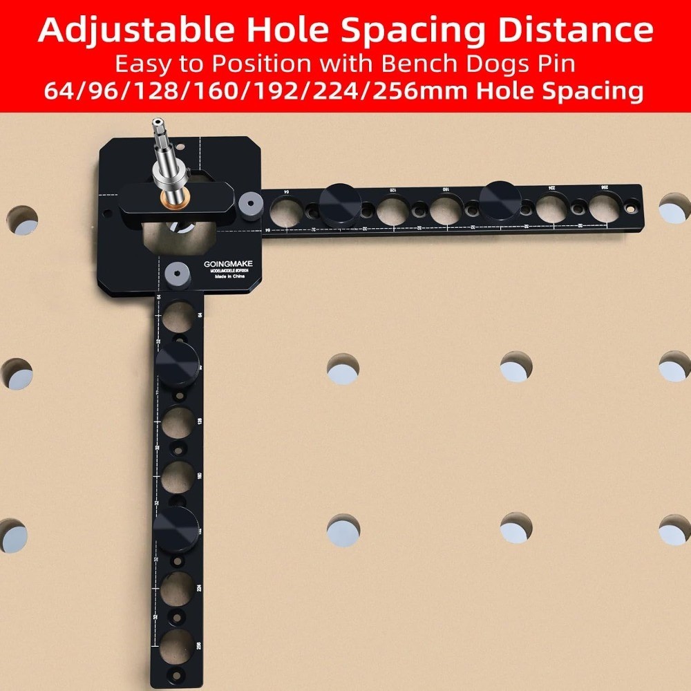 Portable Drill Guide Template for 3/4 Inch Dog Holes Workbench MFT Table Top