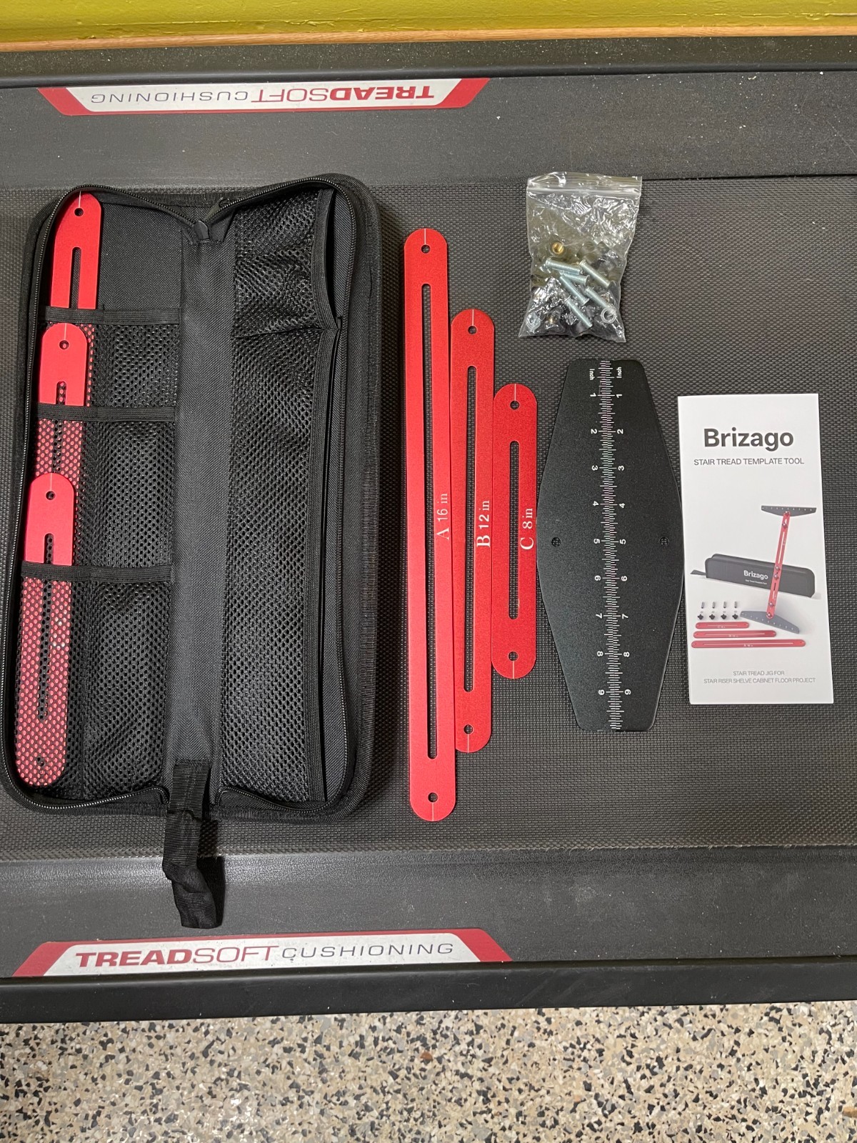 BRIZAGO STAIR TREAD TEMPLATE TOOL 10.4 INCH TO 72 INCH OPEN BOX
