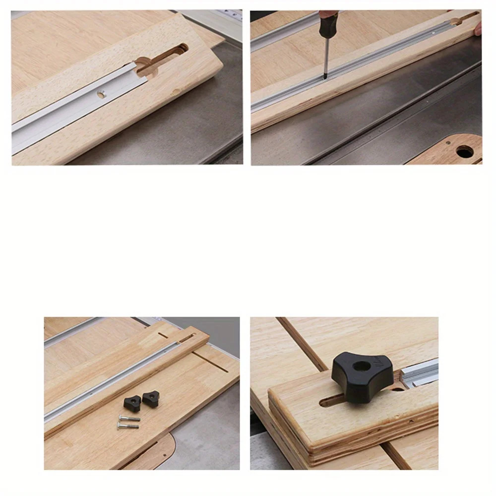 2Pcs 19T T-Track Aluminum Woodworking T-Slot Miter Track Jig Saw Router Table