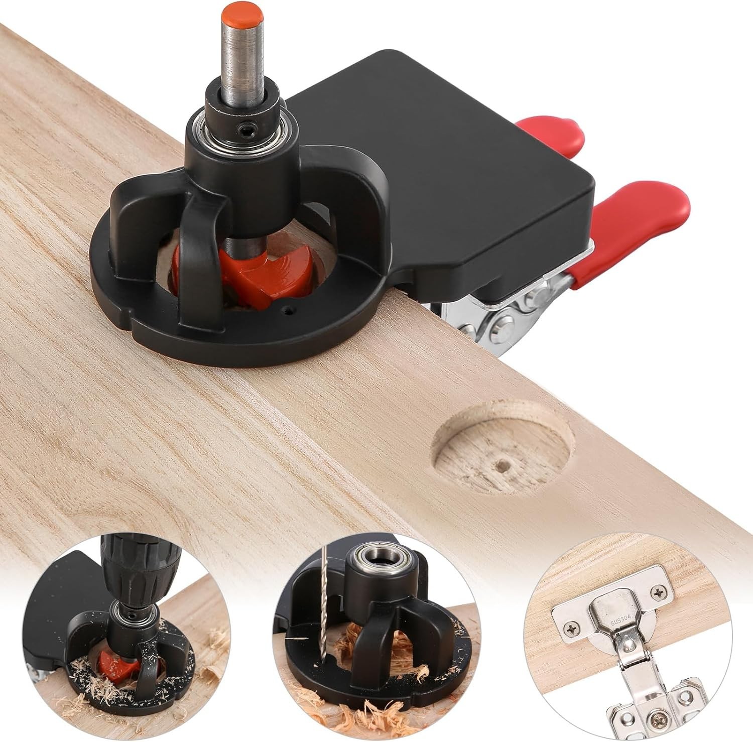 Adjustable Cabinet Hinge Jig Tool for Easy Door Hinge Positioning and Drilling