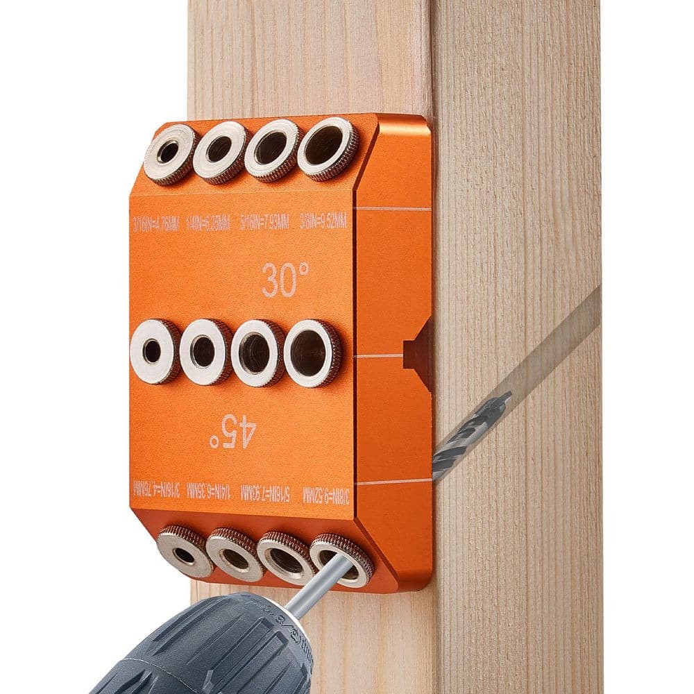 SKYSHALO Portable Drill Guide 30/45/90 Jig, 4-Sizes, Aluminum, Angled Holes