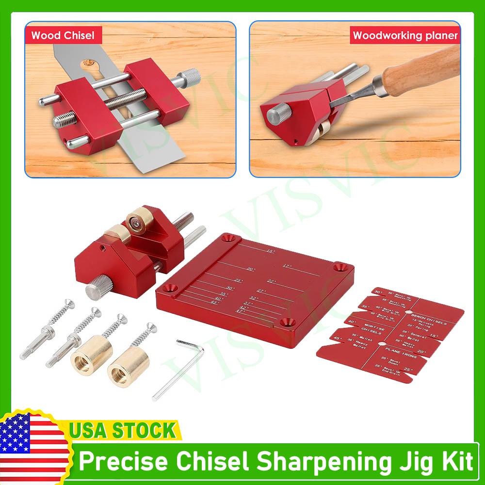 Precise Chisel Sharpening Jig Kit Honing Guide System for Woodworking Chisels x1