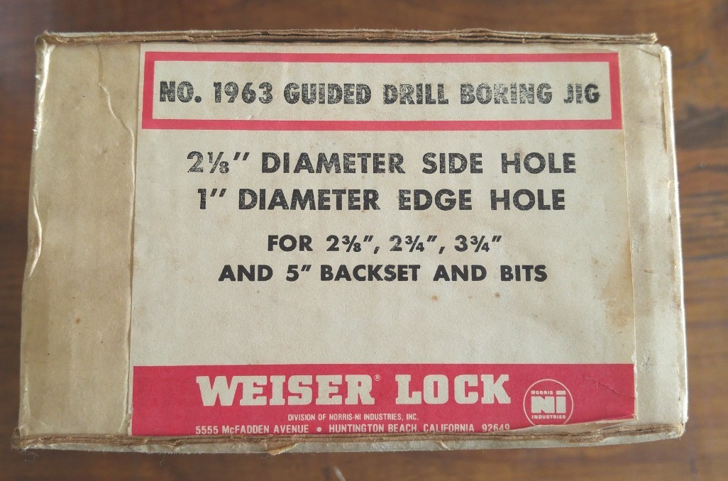NOS Vintage Weiser Locks No. 1963 Guided Drill Door Lock Boring Jig
