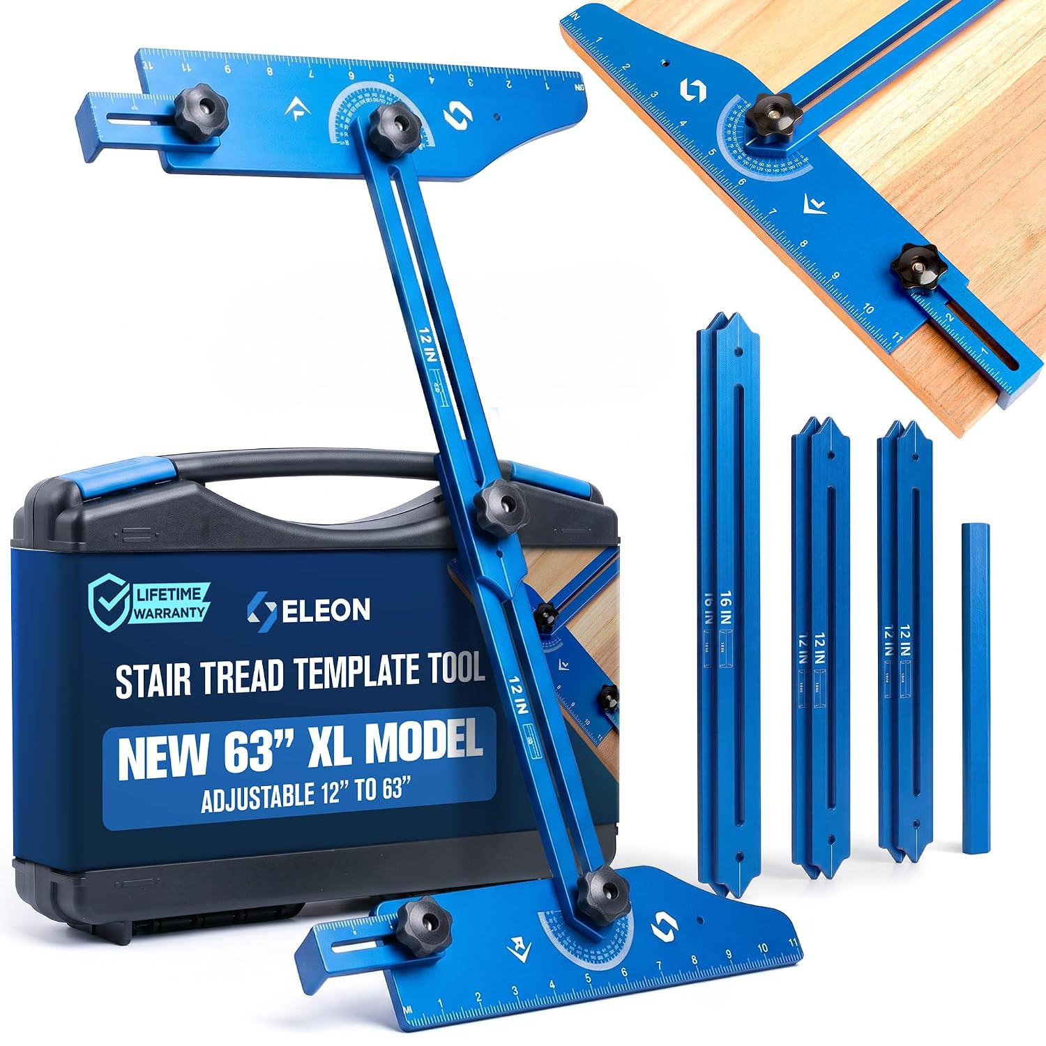 Staircision™ Stair Tread Template Tool (XL – 63″) – Aluminum Alloy Jig for Accur