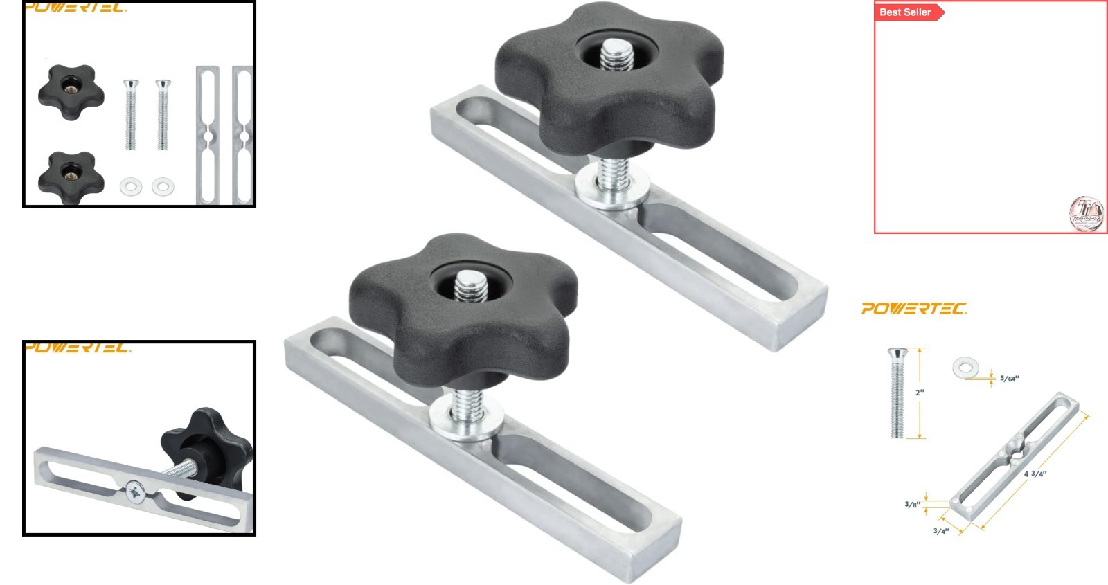 Miter Slot Hardware Kit for Custom Woodworking Jigs and Hold-Downs