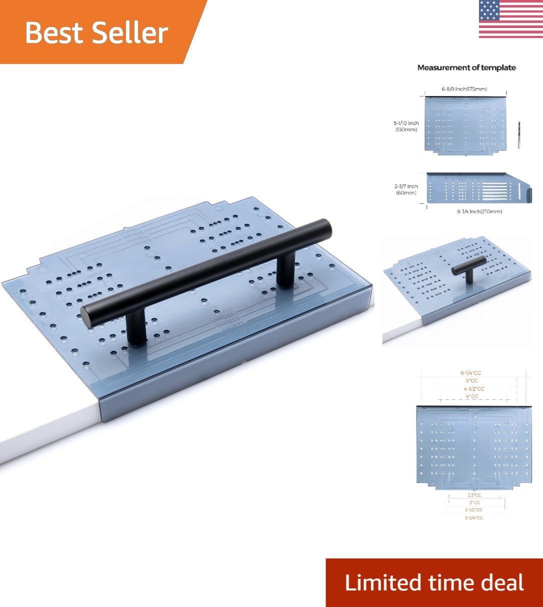 Easy Install 64″ Cabinet Hardware Template Kit with Drill Bit and Instructions