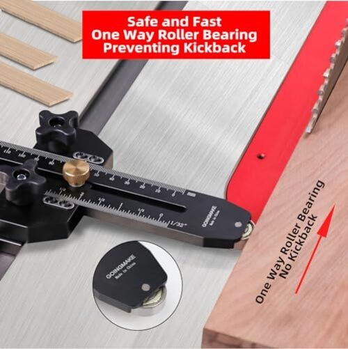 Thin Rip Jig Table Saw Jig Guide for Making Repetitive Narrow Thin Strip Cuts