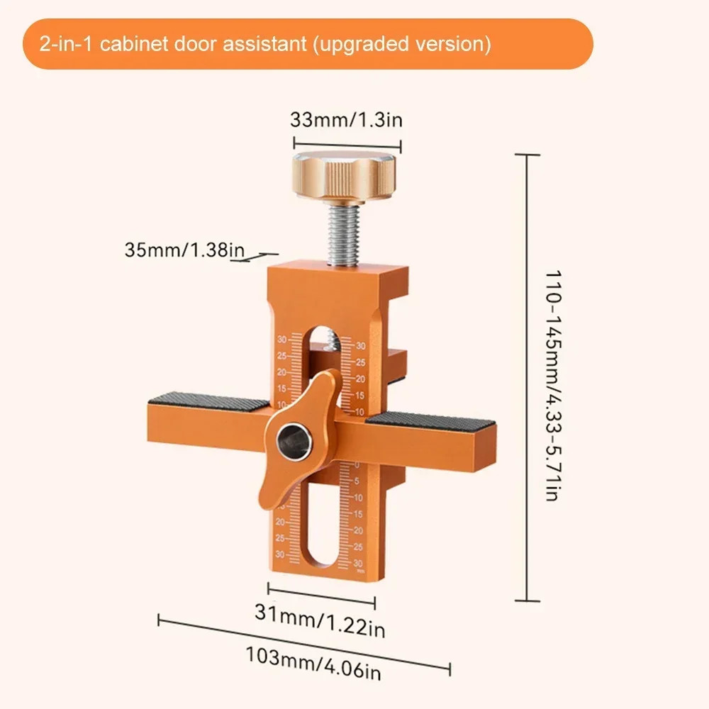 2 in 1 Cabinet Door Installation Positioner,6/8/10Mm Rebounder Punched Mounting