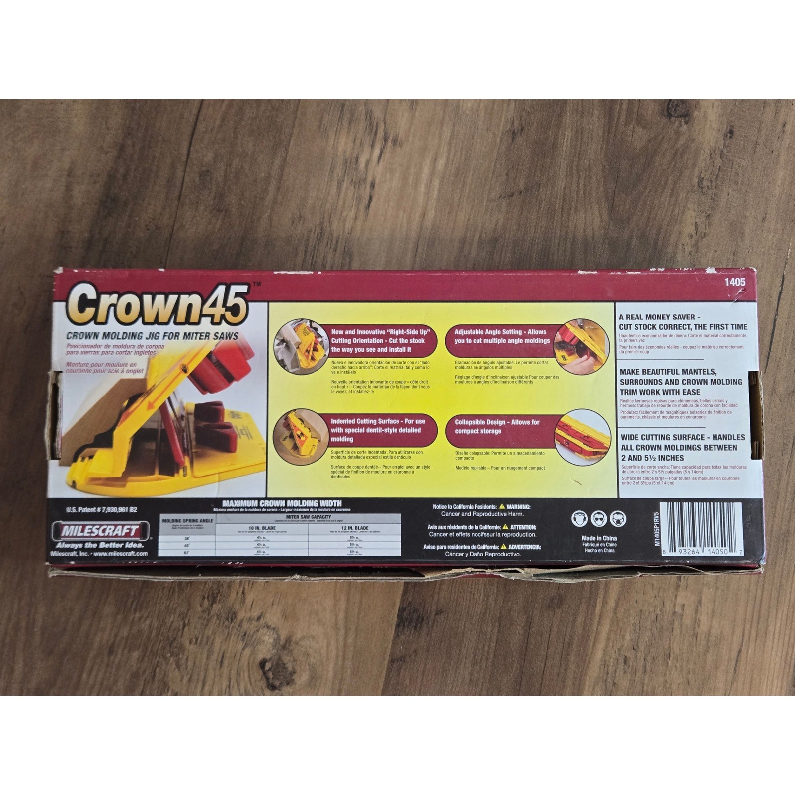 Milescraft Crown45 Crown Molding Jig for Miter Saws 1405 Yellow Red