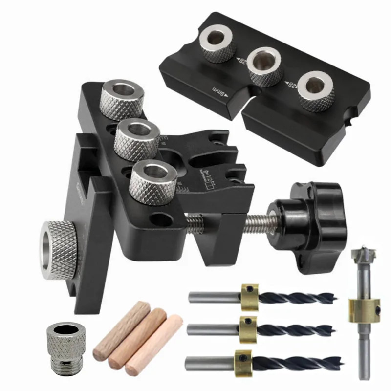 Precision Jig Dowel Cam Jig 3 In 1 Woodworking Dowelling Drilling Guide Kit Tool