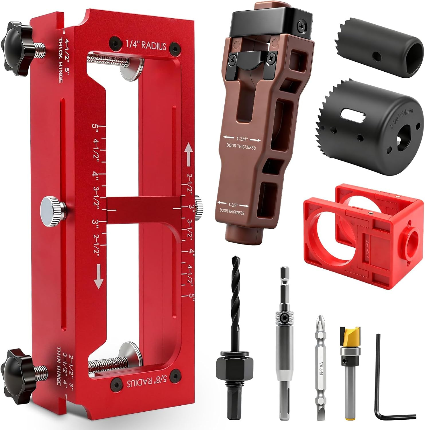 ALL-IN-ONE Door Hinge Jig, Door Lock and Door Latch Installation Kit, Aluminum A