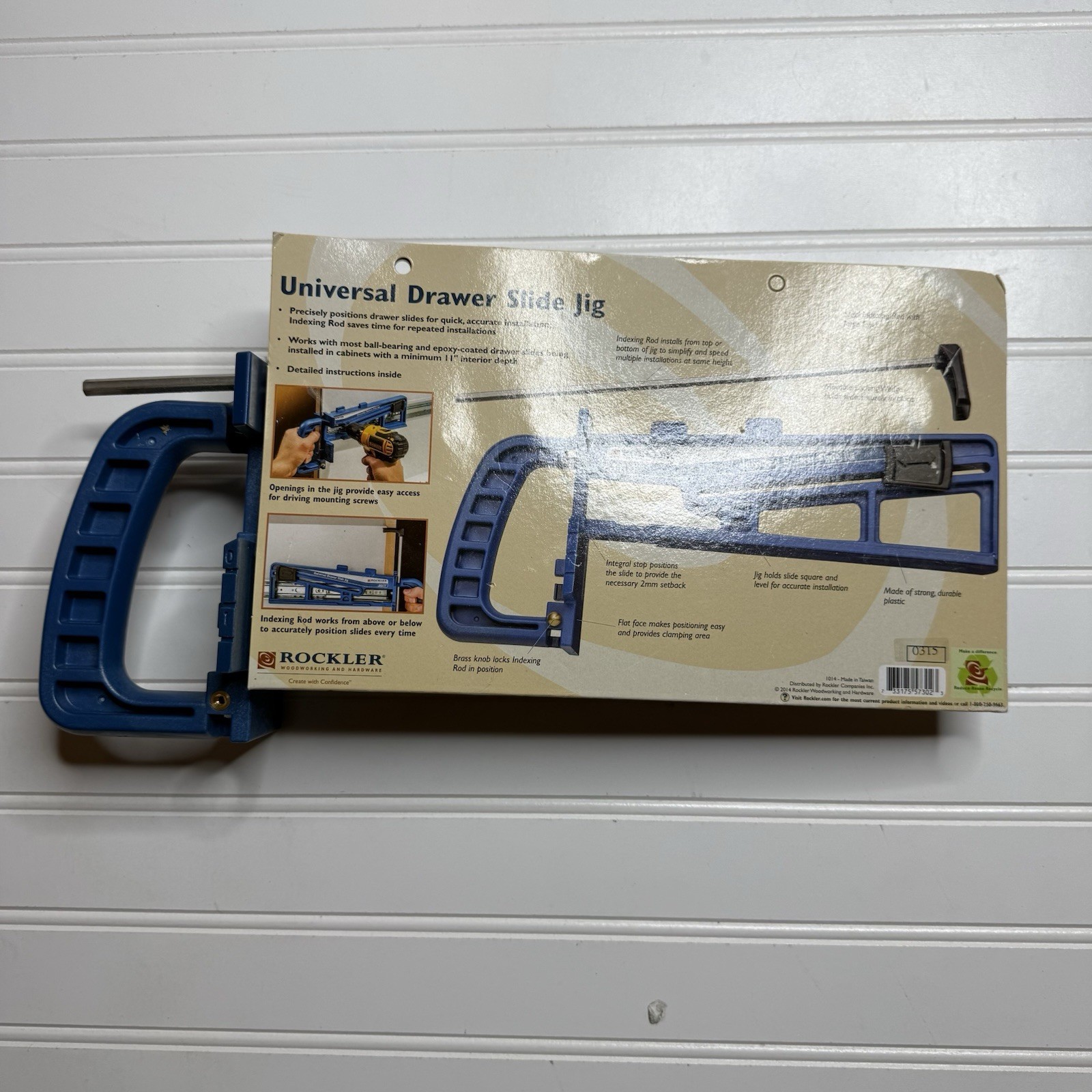 Rockler Universal Drawer Slide Jig Cabinet Hardware Install Tool NEW in PKG NIP