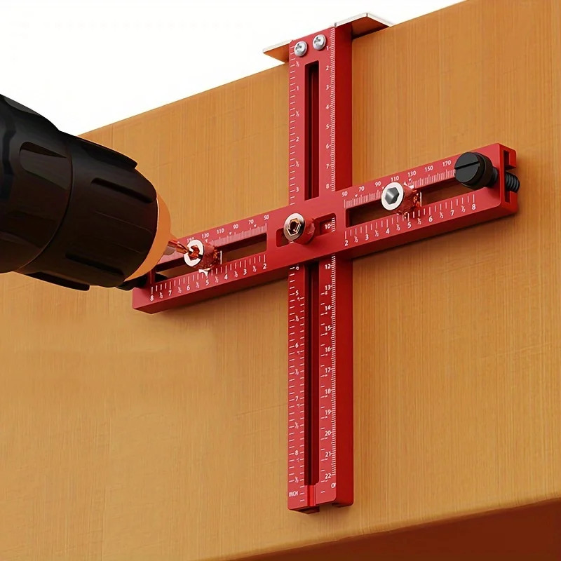 Cabinet Handle Jig Aluminum Adjustable Punch Locator Drawer Drill Template Tool