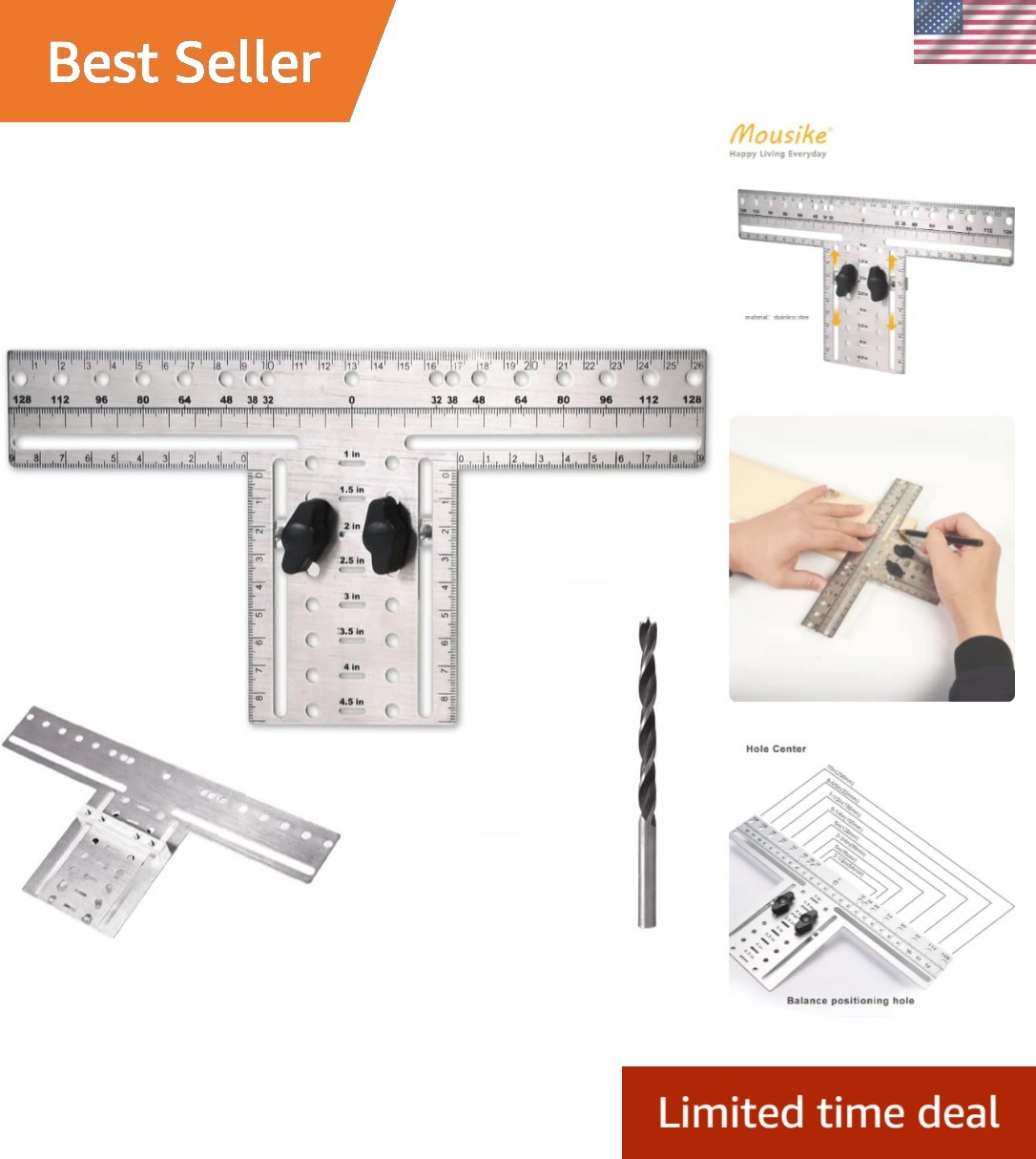 Cabinet Pull Metal Template， Handle Drill Mounting Template for Cabinet Doors…