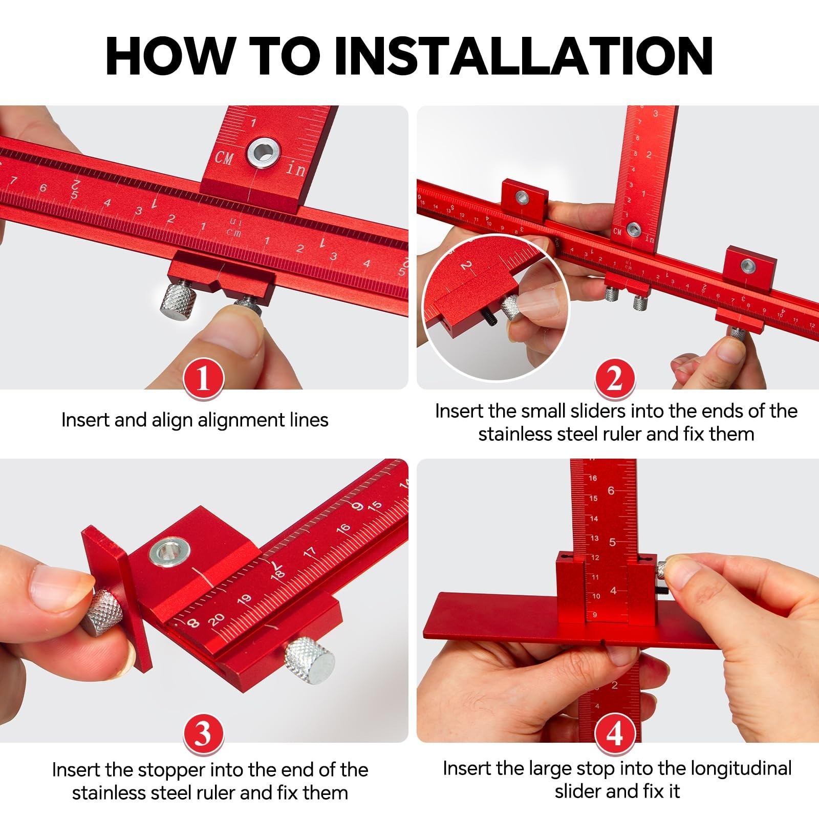 Aluminum Cabinet Hardware Jig Tool for Easy Handle & Knob Installation, Punch Te