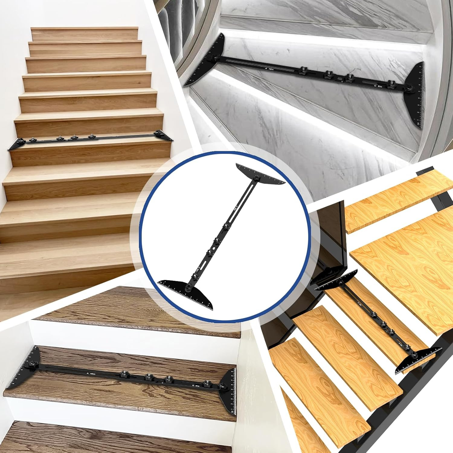 Stair Treads Gauge Template Tool Stair Tread Jig 11-60 Inch Length Adjustable, S