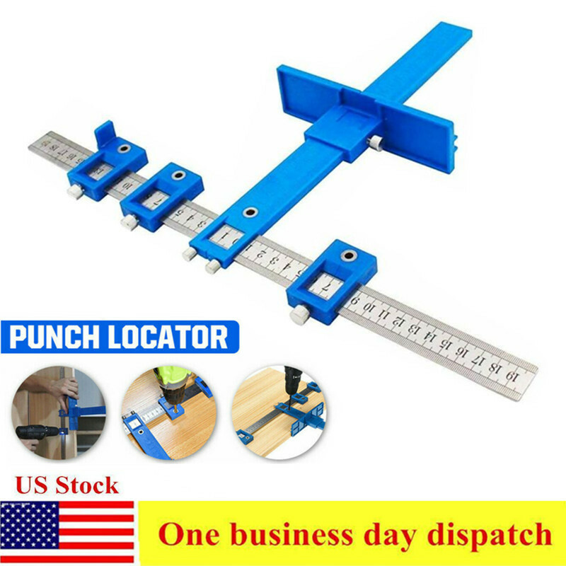 Cabinet Hardware Jig Adjustable Punch Locator Handle Template Tools Drill Guide