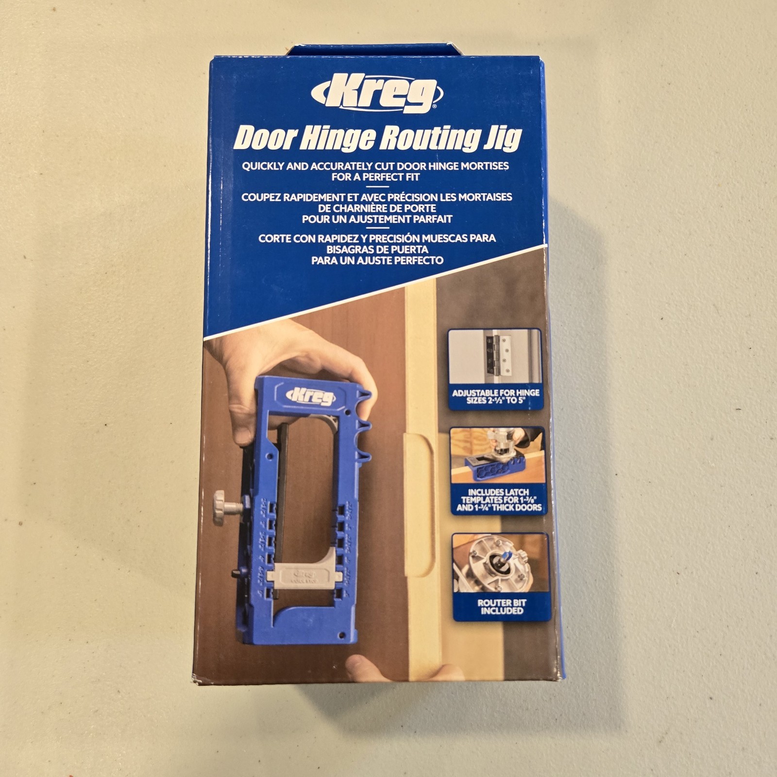 Kreg Door Hinge Routing Jig – Router Bit Included