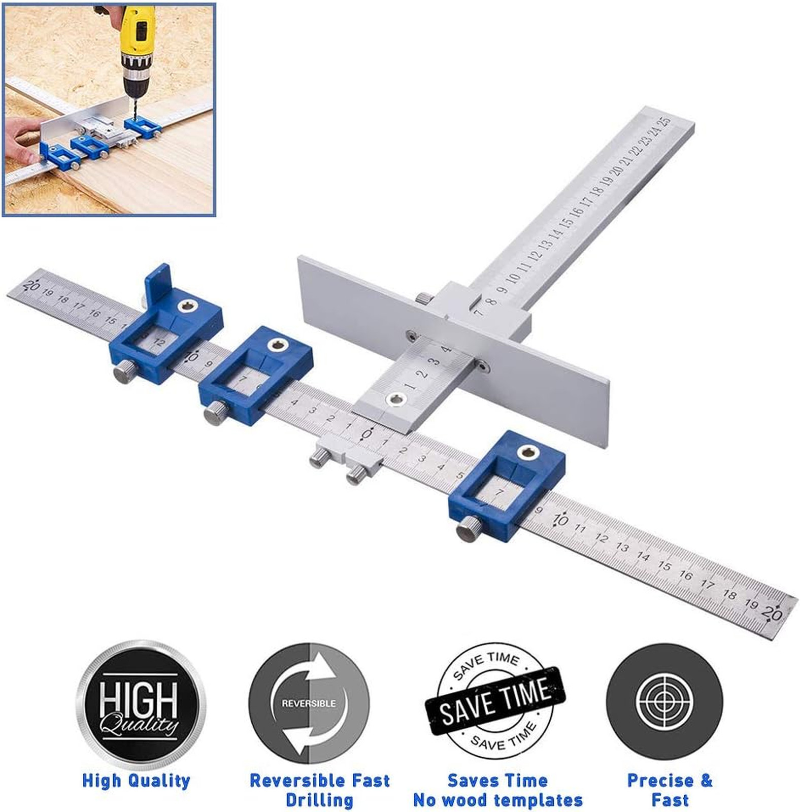 Cabinet Hardware Jig Aluminum Alloy Cabinet Jig for Handles and Pulls Drill