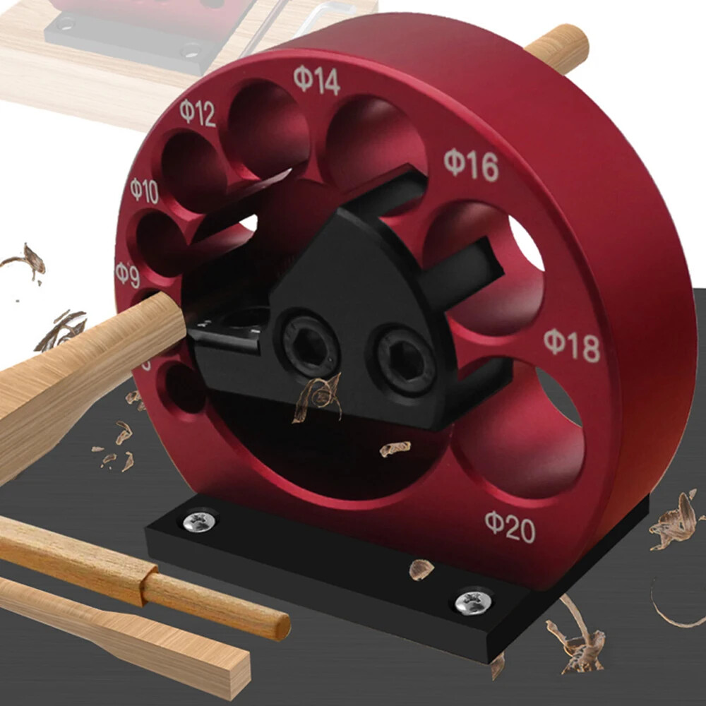 Dowel Maker Jig Kit Aluminum Alloy Square Wood Bar Turning Round Auxiliary Tool