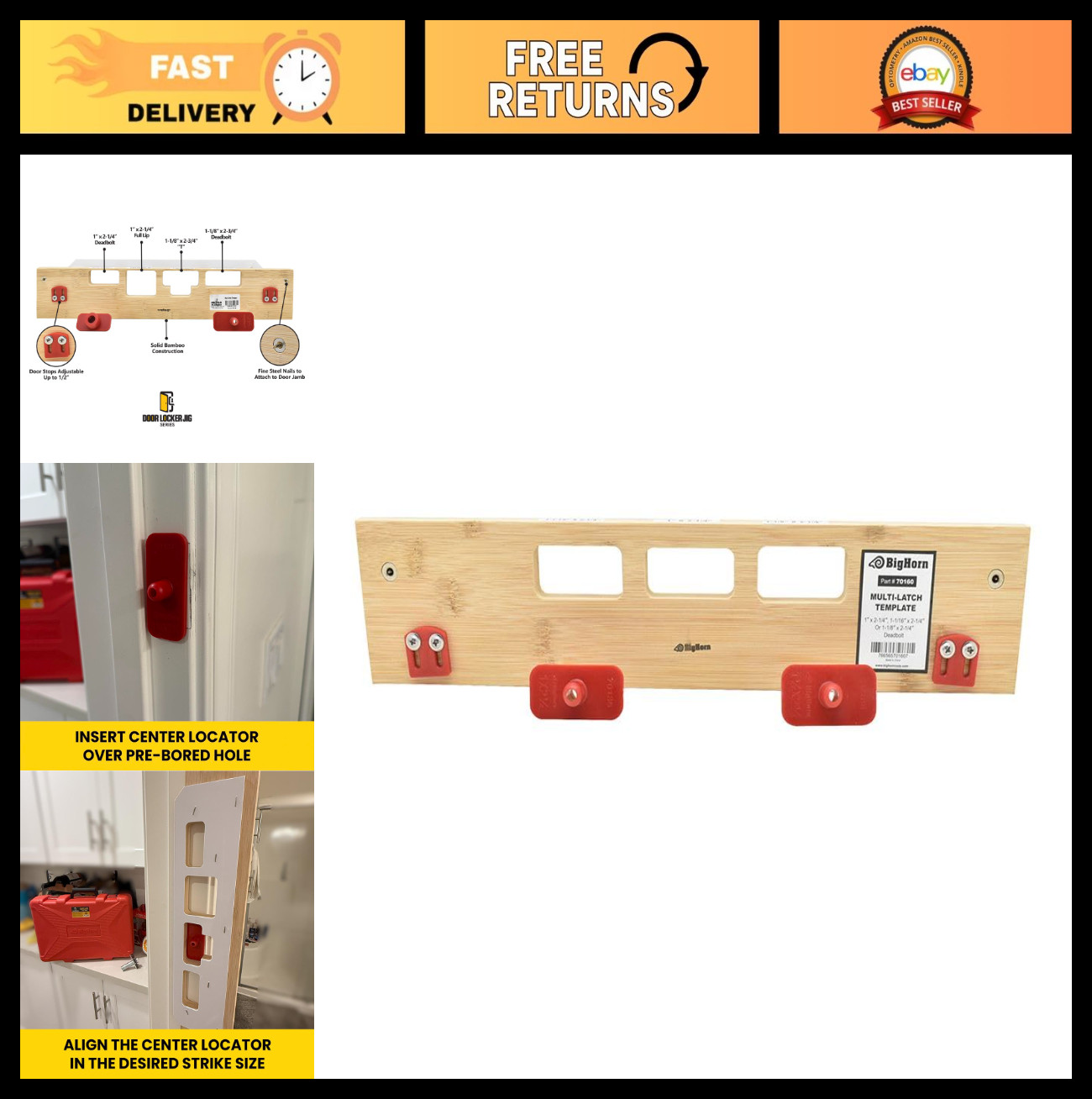 Multi-Strike Mortising Template – Precision Router Jig for Door Jambs & Deadbolt