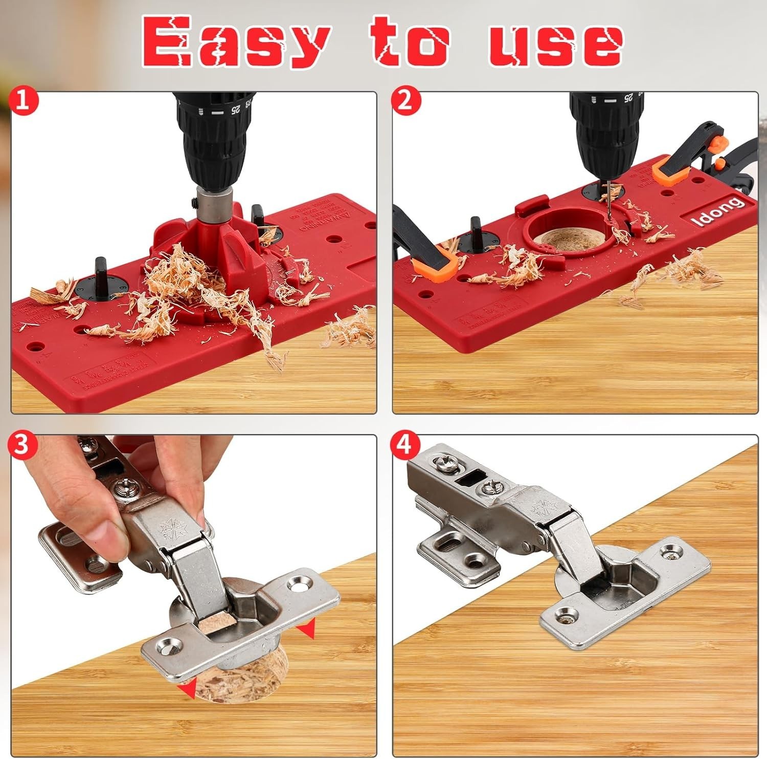 Lightweight 35mm Hinge Drilling Tool with Adjustable Features for Precision Cuts