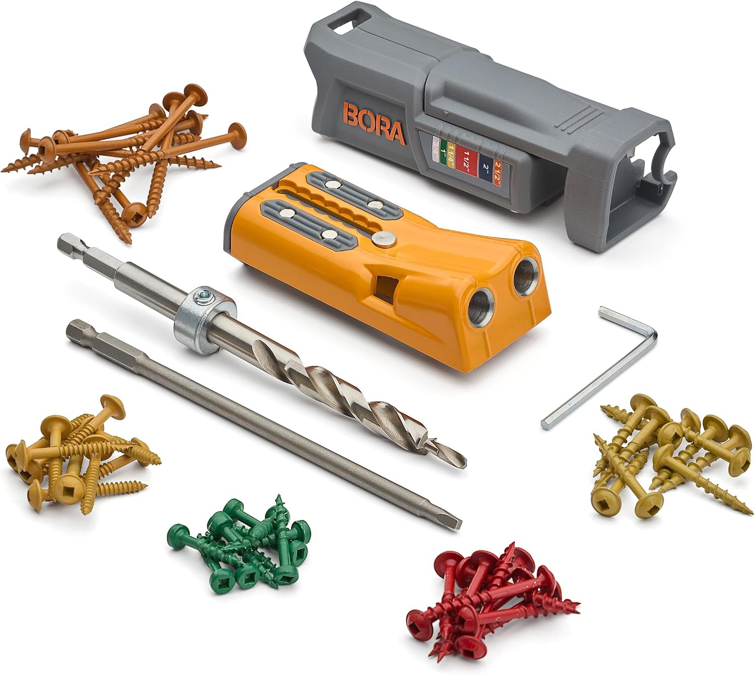 BORA Pro Compact Metal Pocket Hole Jig Kit with 50 Screws, Auto Calibrating