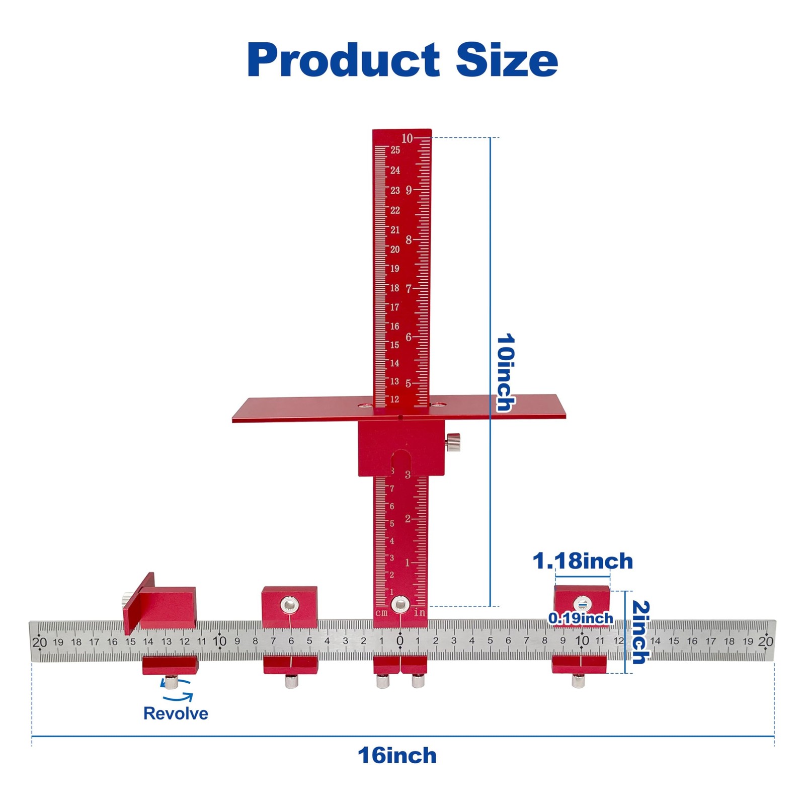 Aluminum Cabinet Hardware Jig Tool for Door Drawer Handles Installation-Red |…