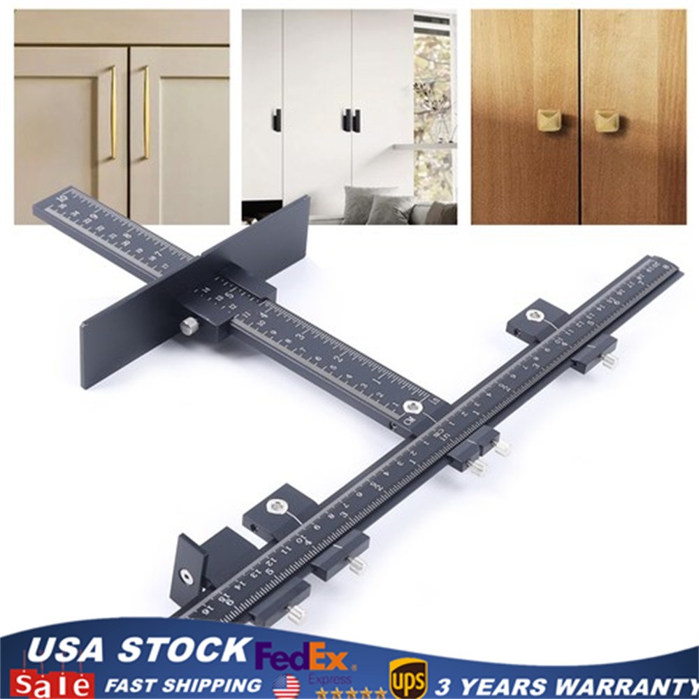 Cabinet Hardware Install Jig Tool Drawer Pull Handle Punch Locator Drill Guide.