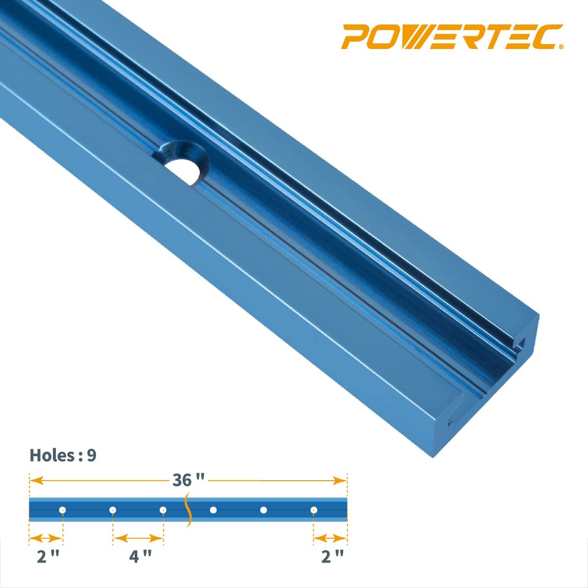 71372 36 Inch Double-Cut Profile Universal T-Track with Predrilled Mounting H…